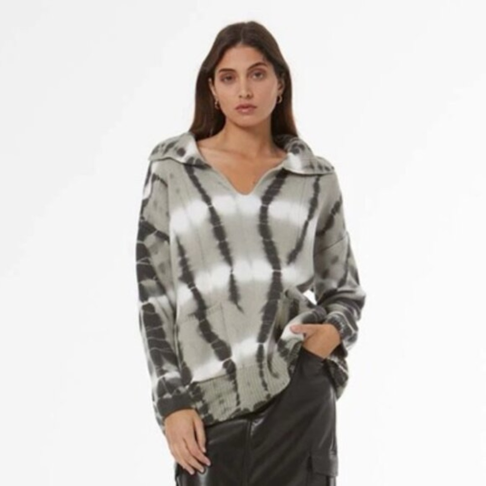 Young Fabulous & Broke Kendelle 100% Cotton Oversized V-Neck Tie Dye Sweater S - Picture 7 of 8